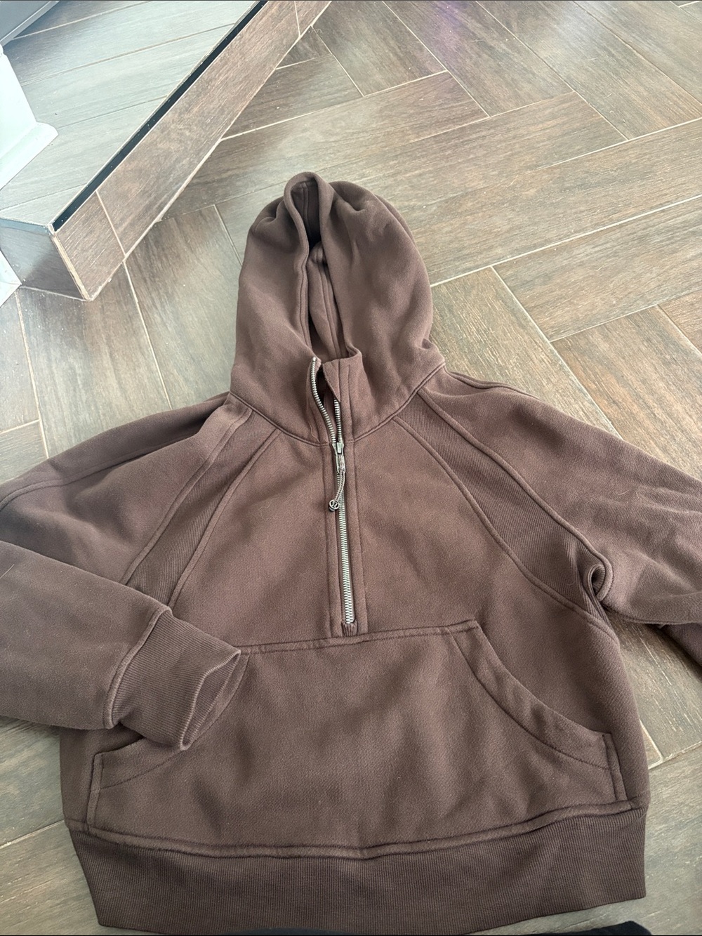Lululemon Brown Scuba Half-Zip Hooded Sweatshirt